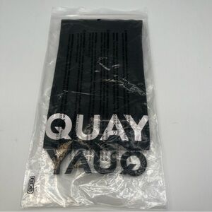 NWT Quay Australia White Black Sunglasses Pouch White Logo Eyeglass Case